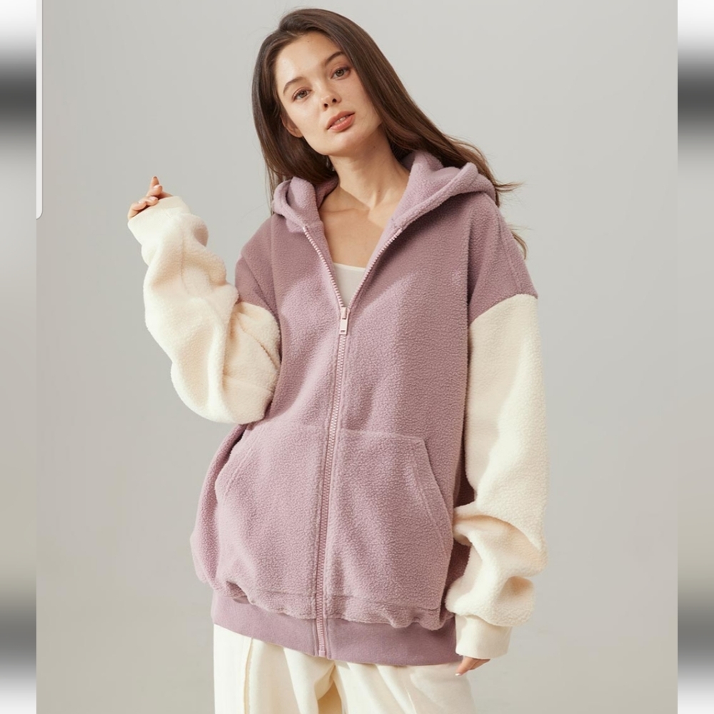 NWT Contrast Trim Hooded Terry Jacket (Martini Splice) - NAP